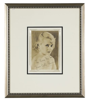 Bette Davis Vintage Signed and Inscribed Original Photograph